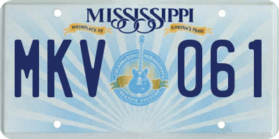 MS license plate MKV061