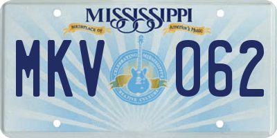 MS license plate MKV062