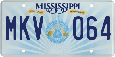 MS license plate MKV064