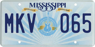 MS license plate MKV065