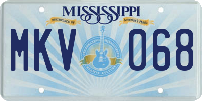 MS license plate MKV068