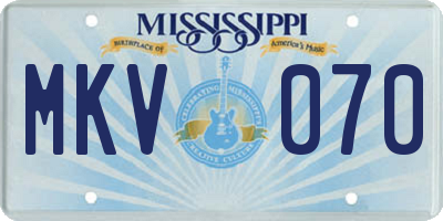 MS license plate MKV070