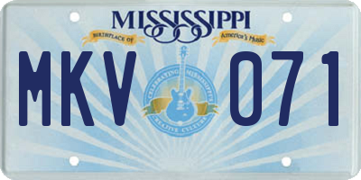 MS license plate MKV071