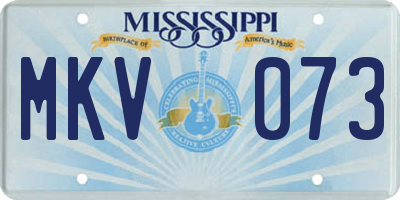 MS license plate MKV073