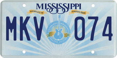 MS license plate MKV074