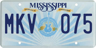 MS license plate MKV075