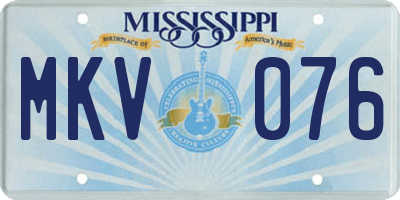 MS license plate MKV076