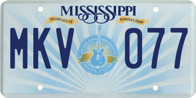MS license plate MKV077