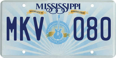 MS license plate MKV080
