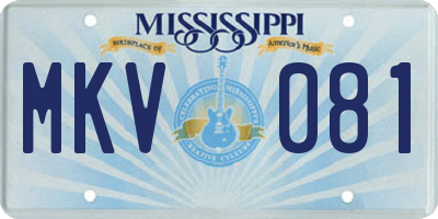 MS license plate MKV081