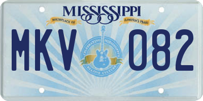 MS license plate MKV082