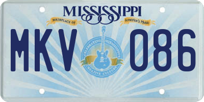MS license plate MKV086