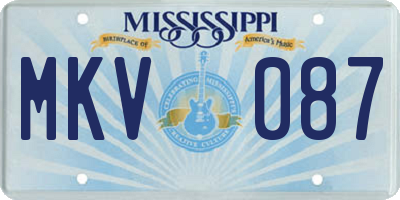 MS license plate MKV087
