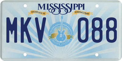 MS license plate MKV088