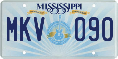 MS license plate MKV090