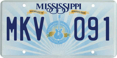 MS license plate MKV091