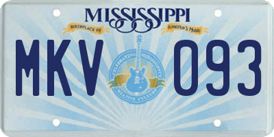 MS license plate MKV093