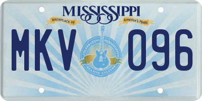 MS license plate MKV096