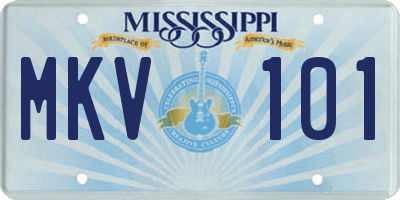 MS license plate MKV101