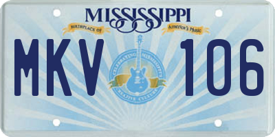 MS license plate MKV106
