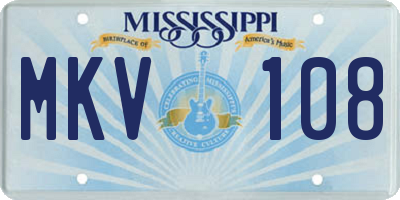 MS license plate MKV108