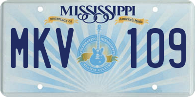 MS license plate MKV109