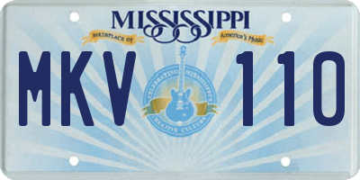 MS license plate MKV110