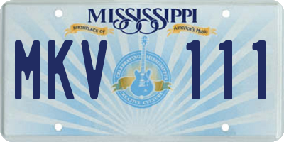 MS license plate MKV111