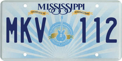 MS license plate MKV112