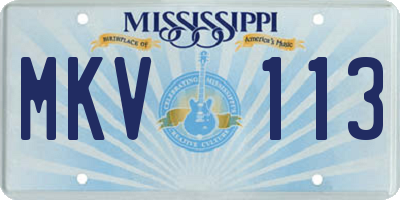 MS license plate MKV113