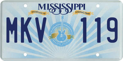 MS license plate MKV119