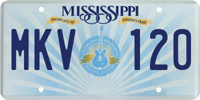 MS license plate MKV120