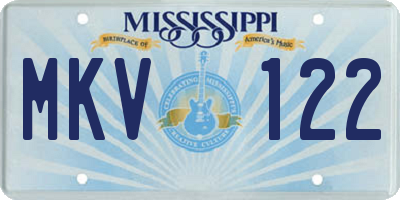 MS license plate MKV122