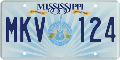 MS license plate MKV124
