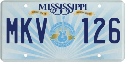 MS license plate MKV126