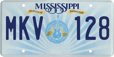MS license plate MKV128