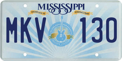 MS license plate MKV130