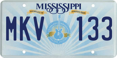 MS license plate MKV133