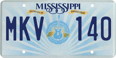 MS license plate MKV140