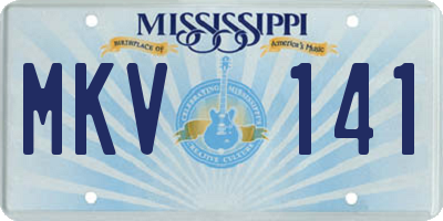 MS license plate MKV141