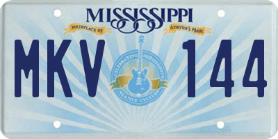 MS license plate MKV144