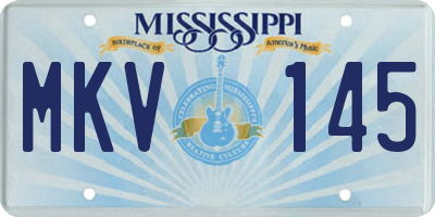 MS license plate MKV145