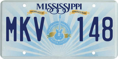 MS license plate MKV148