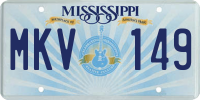 MS license plate MKV149