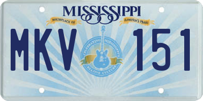 MS license plate MKV151