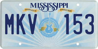 MS license plate MKV153