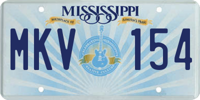MS license plate MKV154