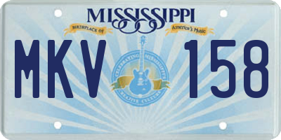 MS license plate MKV158