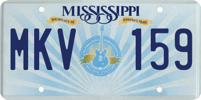 MS license plate MKV159