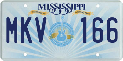 MS license plate MKV166